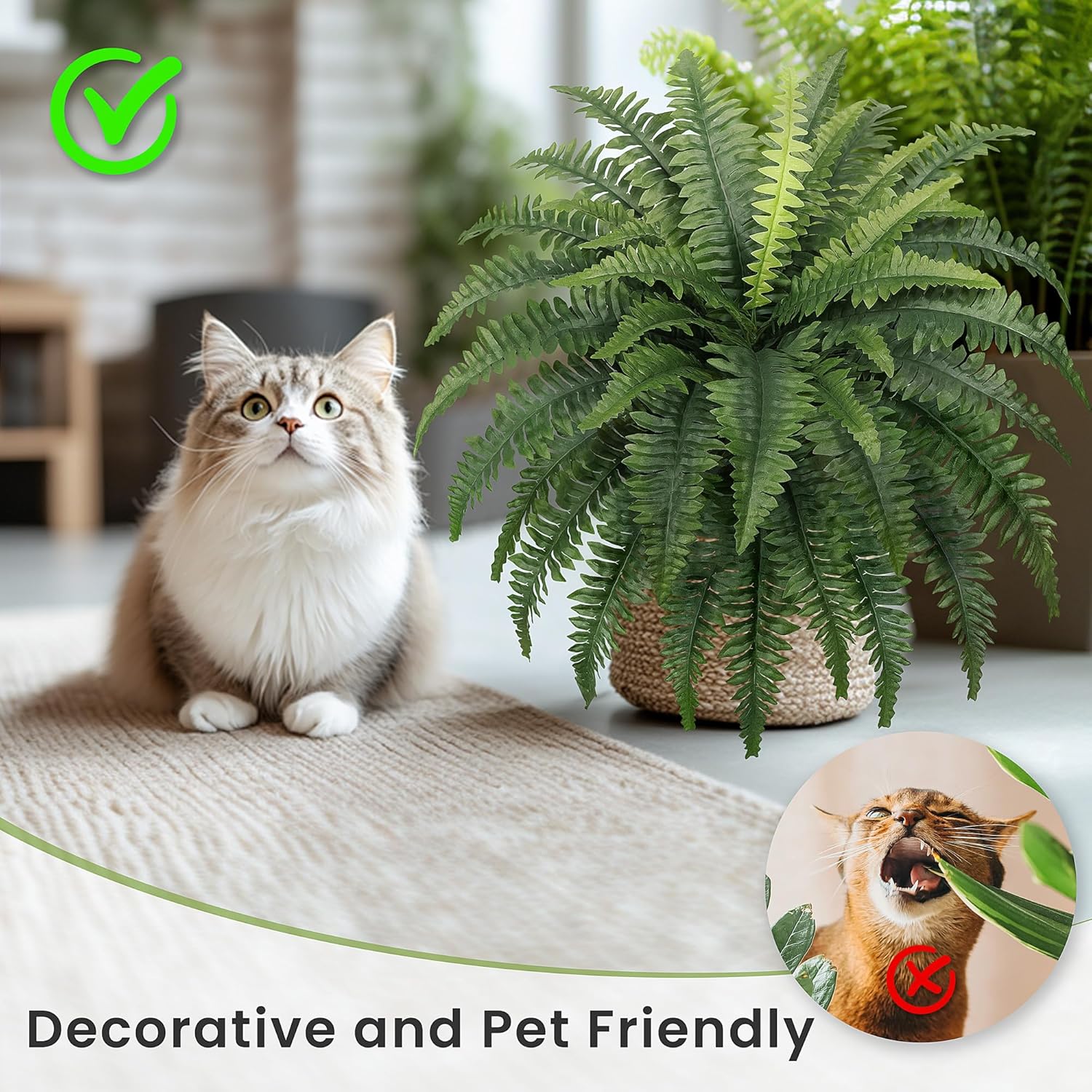 AUCT 18581 - $53 FOREST PRINCE 35" Fake Ferns Artificial Boston Ferns for Outdoors 4-Pack | UV-Resistan - Image 4