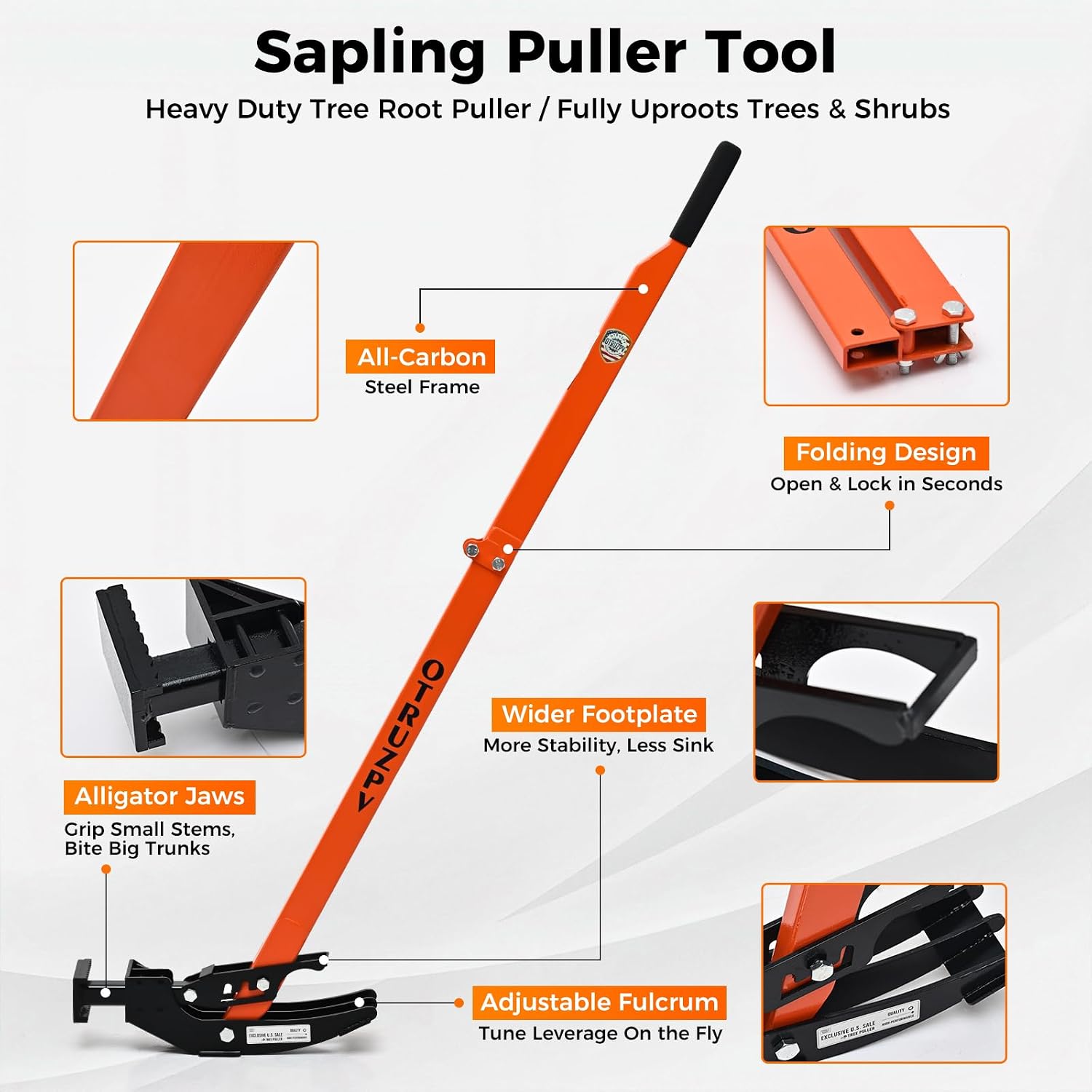 AUCT 20180 - $200 Heavy-Duty Sapling Puller Tool High-Leverage Tree Puller for Roots 1/4" 2", Effort- - Image 3