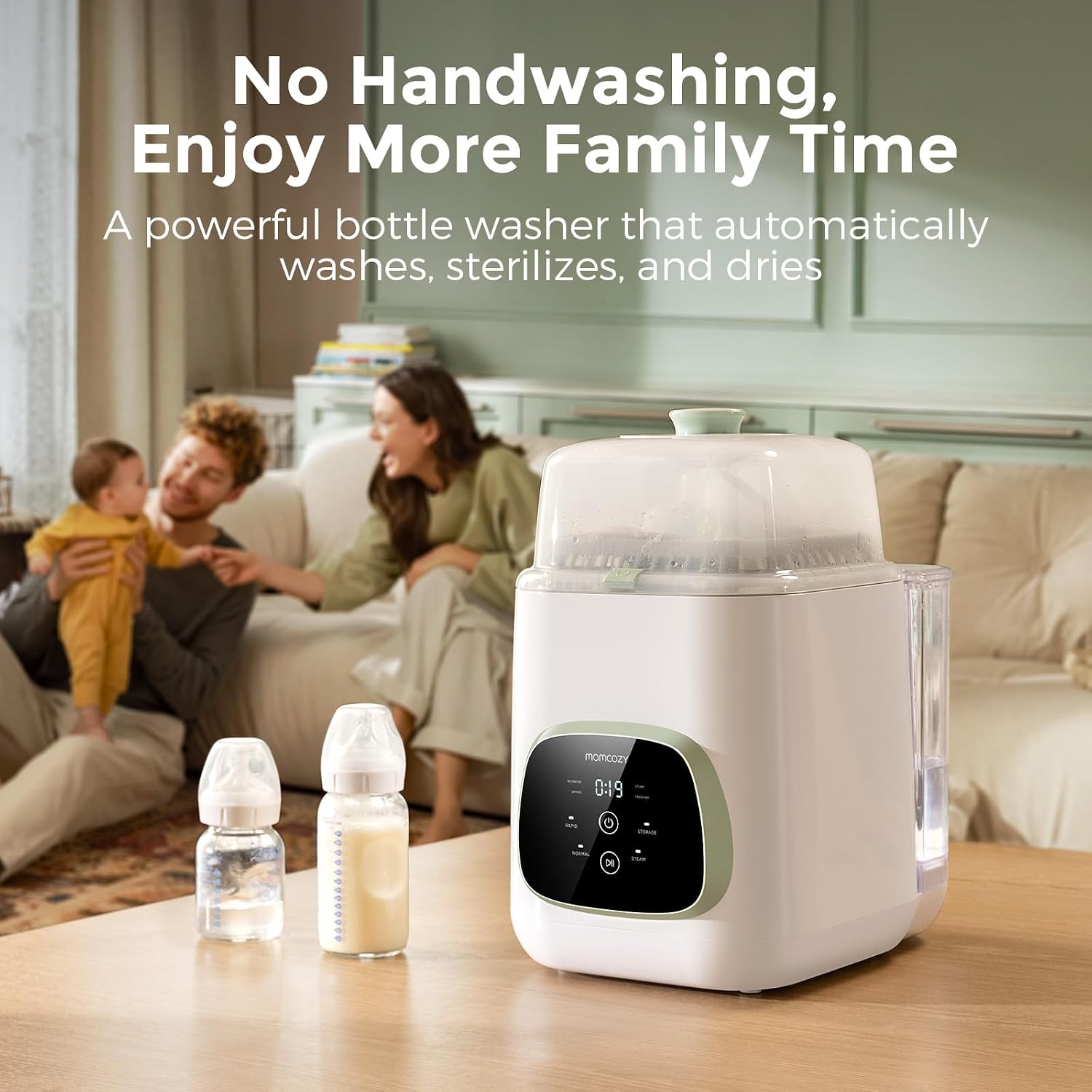 AUCT 18970 - $300 Momcozy KleanPal Pro All-in-One Bottle Washer, Sterilizer & Dryer - White - Image 2