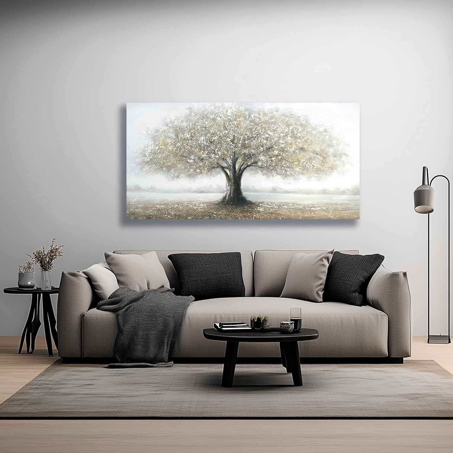 AUCT 17746mm - $150 Yuaxker Tree of Life Wall Decor Gold Wall Art Large Landscape Art Modern Minimalist C - Image 3