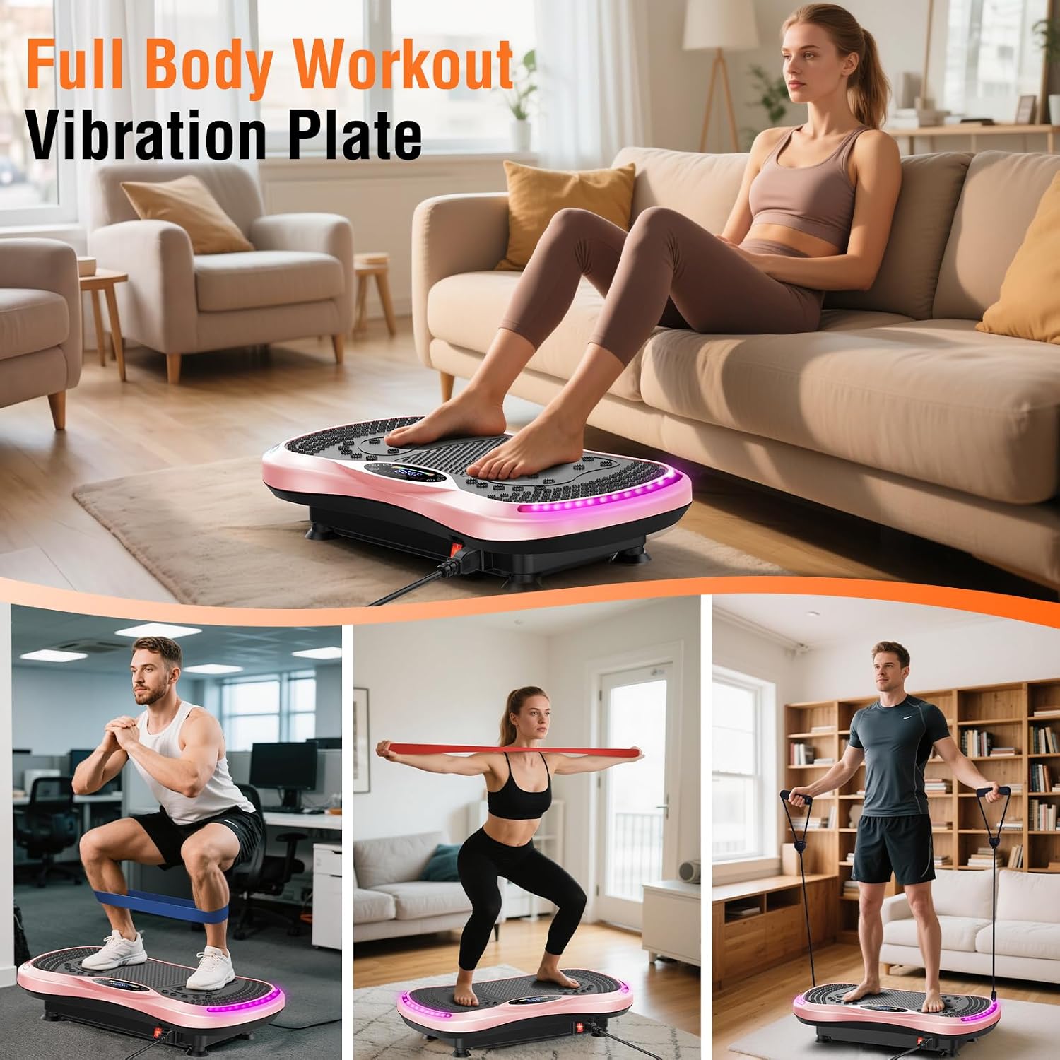 AUCT 18445 - $108 Vibration Plate Exercise Machine for Lymphatic Drainage, Vibration Machine for Full-B - Image 3