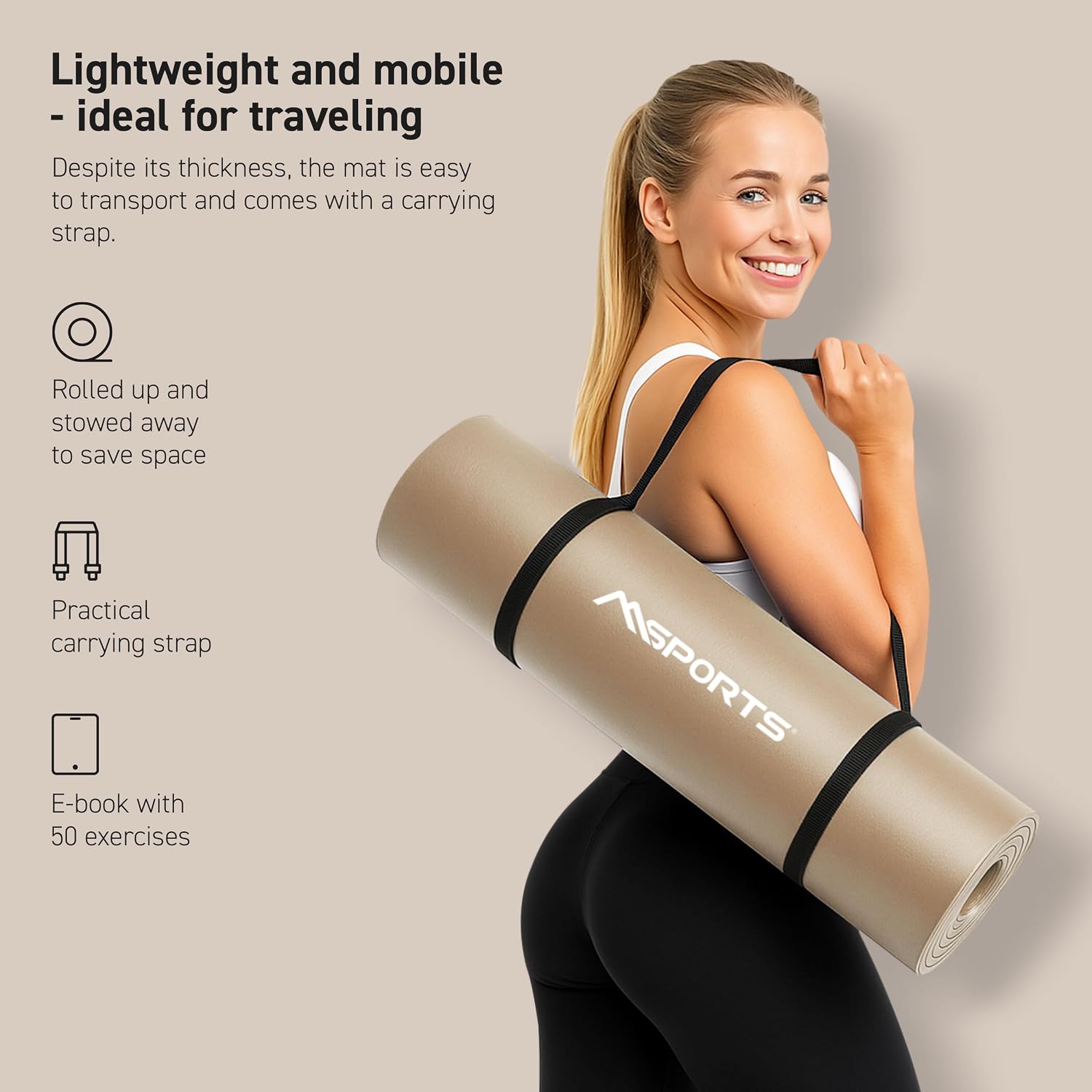 AUCT 18249 - MSPORTS Yoga Mat Premium Non Slip Thick Extra Comfortable Exercise Mat for Home Workouts - Image 3