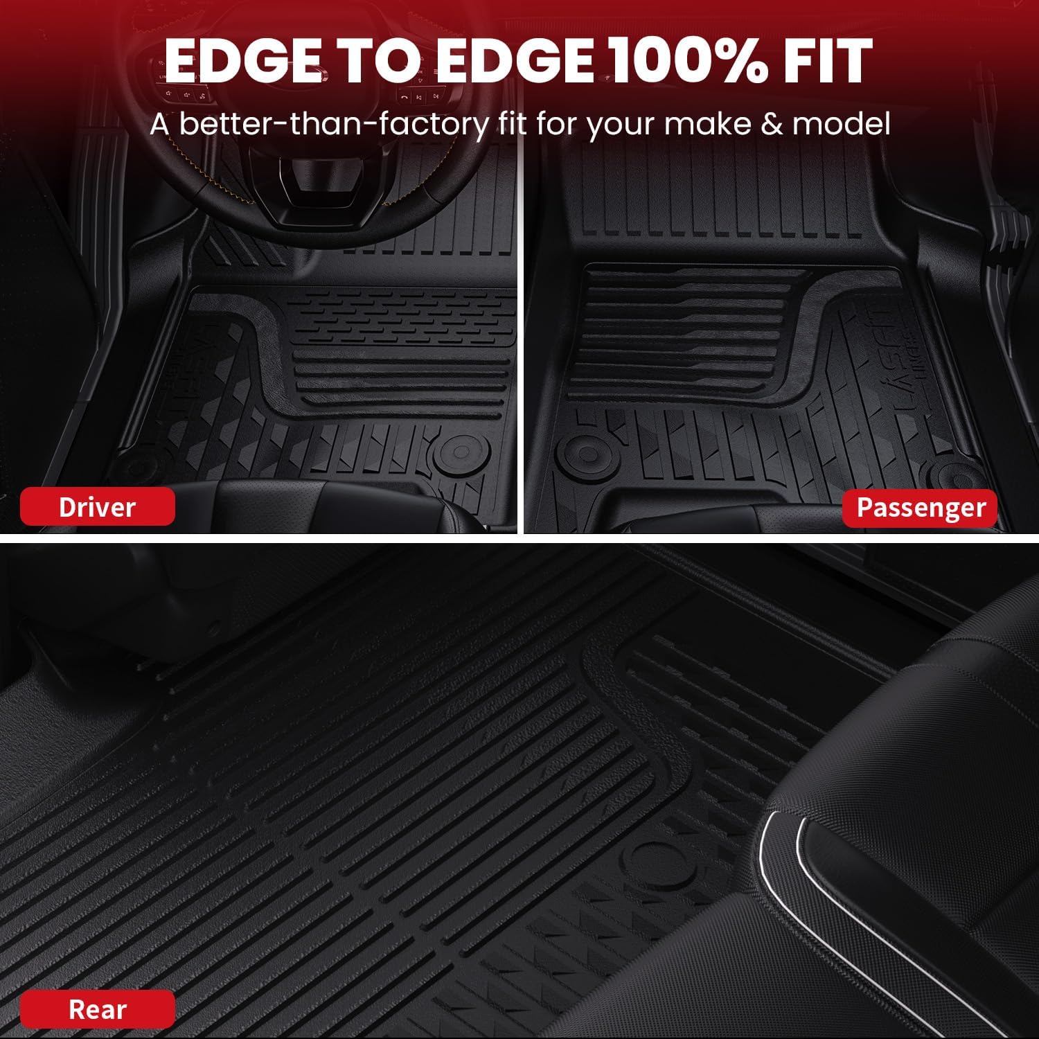 AUCT 18033 - $115 LASFIT Floor Mats for RAM 1500 2013-2018 & 1500 Classic 2019-2024 Quad Cab | Fits Buc - Image 3