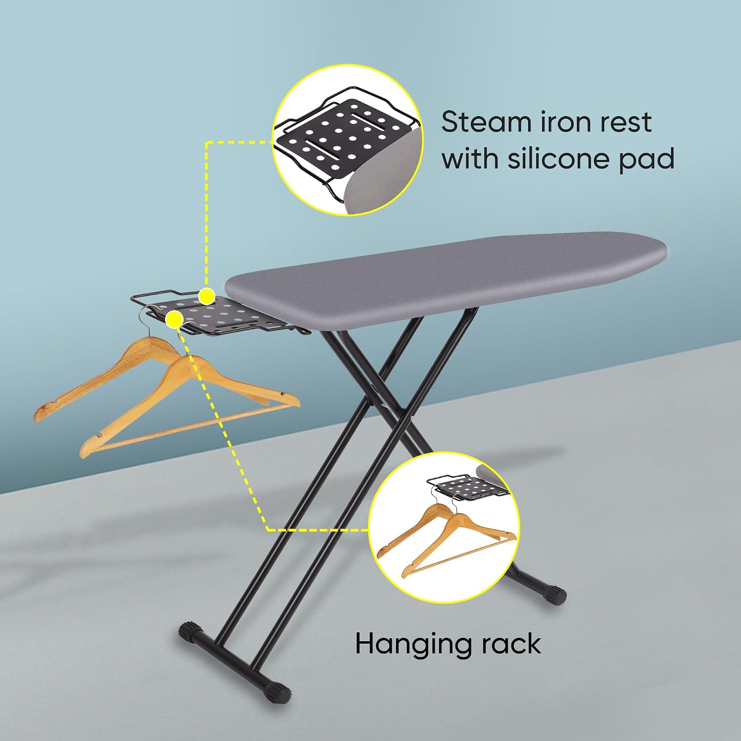 AUCT 19656 - $60 Jakeefud Deluxe Ironing Board with Heat Resistant Cover and Thicken Felt Pad, Heavy St - Image 2