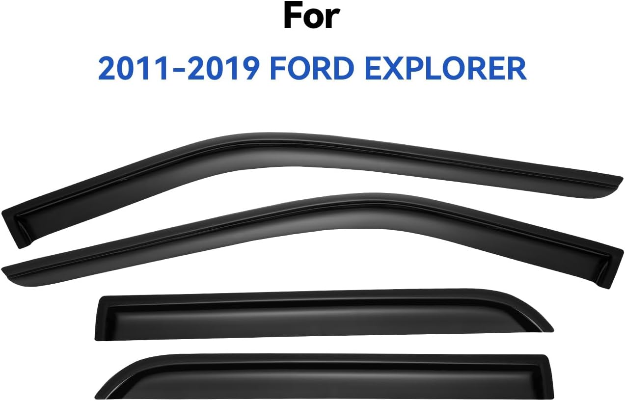AUCT 18549 - Window Visors Rain Guards for 2011-2019 Ford Explorer | Out-Channel Window Vent Wind Defle - Image 2