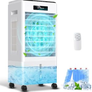 AUCT 18122 - Portable Air Conditioners, 3-IN-1 Evaporative Swamp Air Cooler 8L, Windowless Portable AC