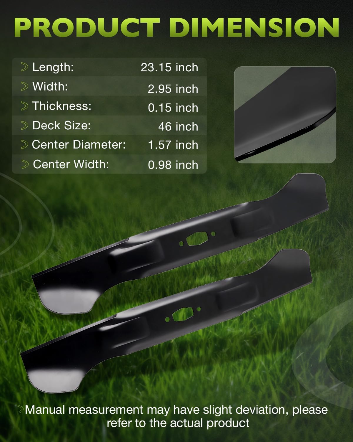 AUCT 17876 - $53 HQPASFY 742-05510 High Lift Lawn Mower Blades, Compatible with 46" Deck Cub Cadet, MTD - Image 3