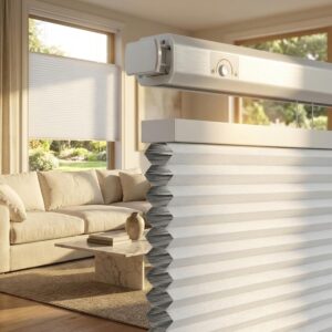 AUCT 18573 - $58 Grandekor No Drill Top Down Bottom Up Cellular Shades Blackout,34.5Wx48H | 1.5" Large