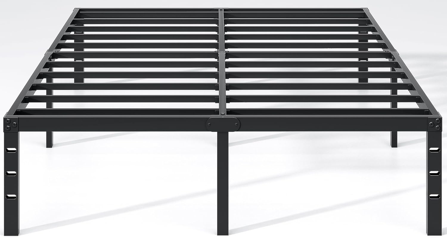 AUCT 17956 - NEW JETO Metal Bed Frame,King Size Bed Frame with Storage Space,Heavy Duty Sturdy Mattress