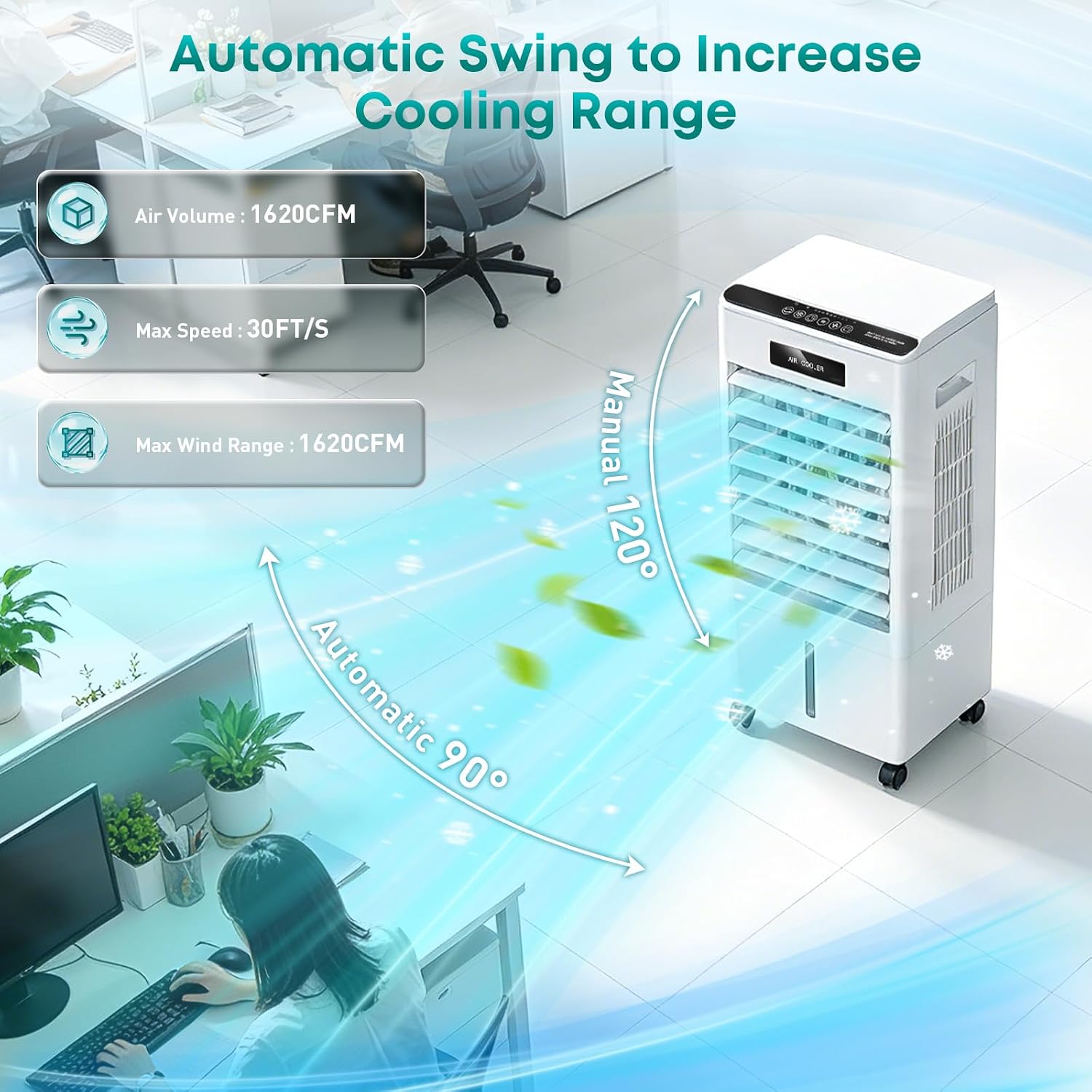 AUCT 18122 - Portable Air Conditioners, 3-IN-1 Evaporative Swamp Air Cooler 8L, Windowless Portable AC - Image 3