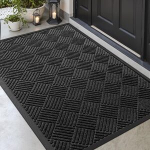 AUCT 18006 - $100 DEXI Front Door Mat Outside Entrance 48x72 Rubber Entry Doormat Black | Heavy Duty, W