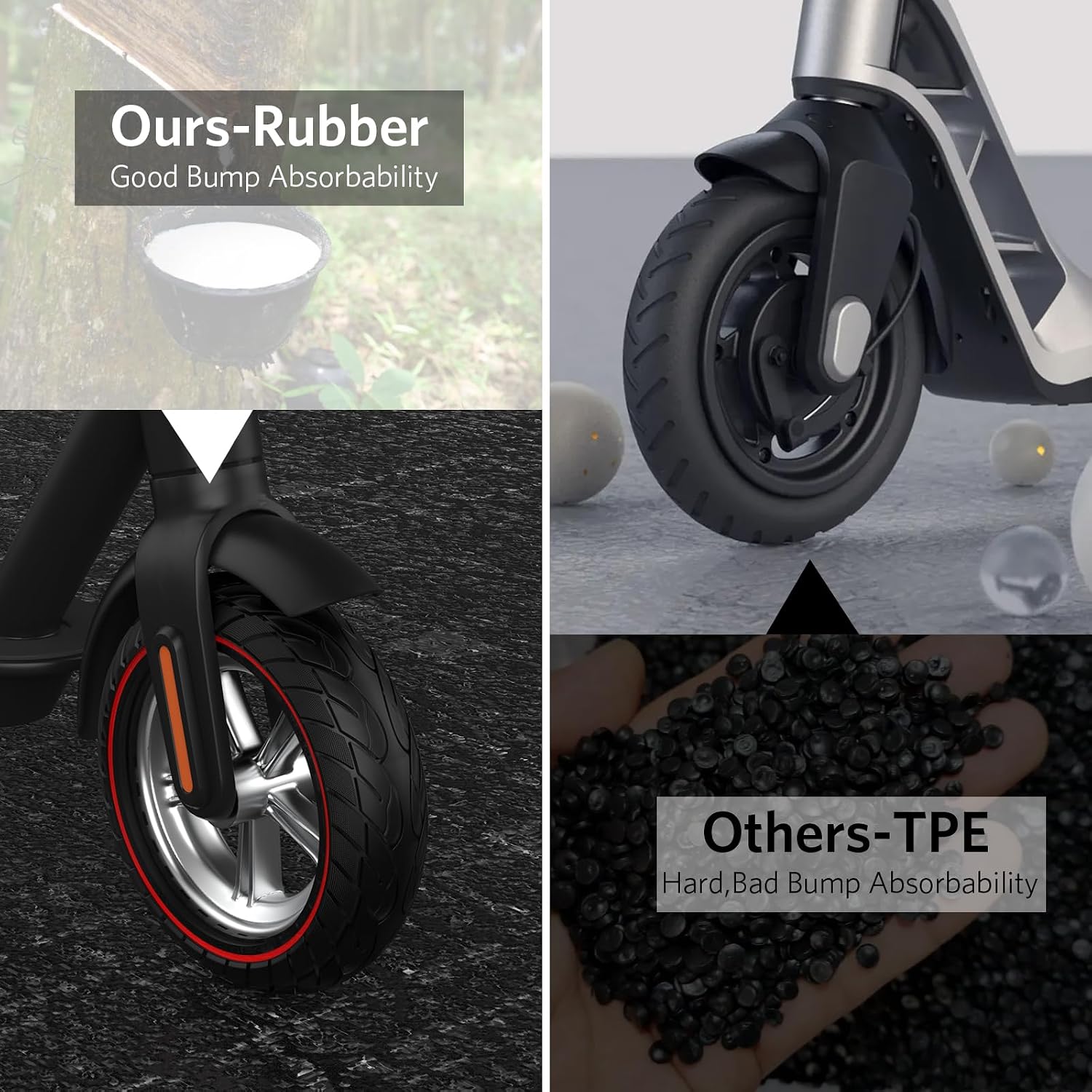 AUCT 19423 - Cooryda 60/70-6.5 Scooter Tire, 10x2.50 Solid Scooter Tire 10 inch Electric Rubber Tubeles - Image 4