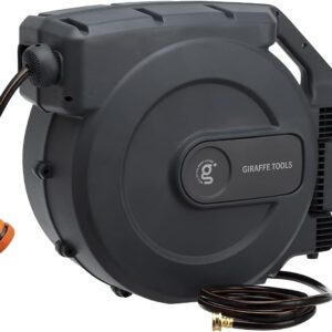 AUCT 18363 - $219 Giraffe Tools Retractable Garden Hose Reel 1/2"155FT Auto Rewind | Any Length Lock,Au