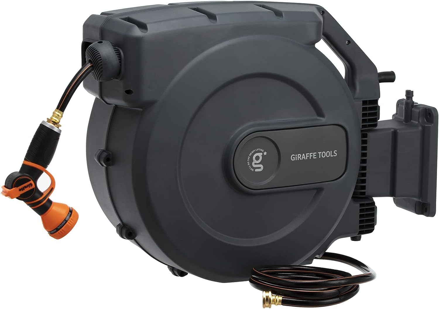 AUCT 18363 - $219 Giraffe Tools Retractable Garden Hose Reel 1/2"155FT Auto Rewind | Any Length Lock,Au