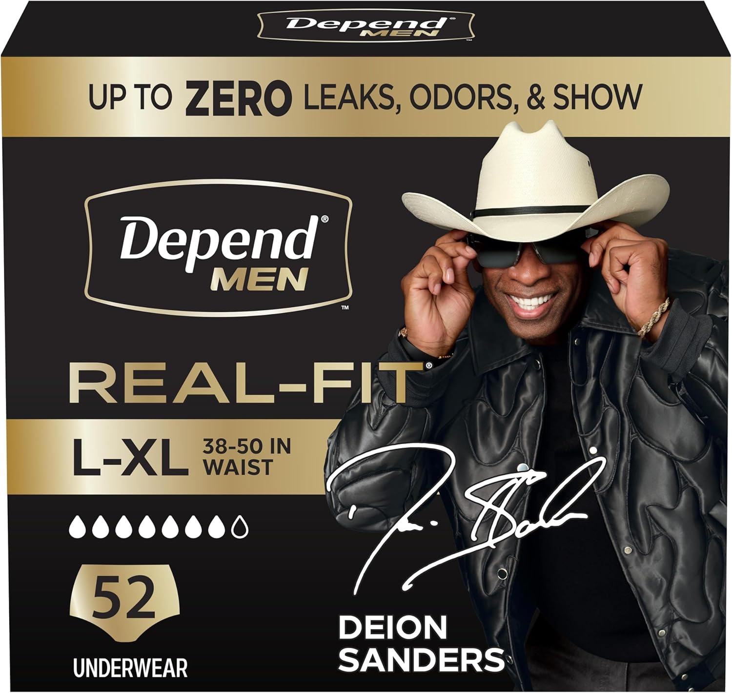 AUCT 18551 - Depend Real Fit Incontinence Underwear for Men, L/XL, 52 Count