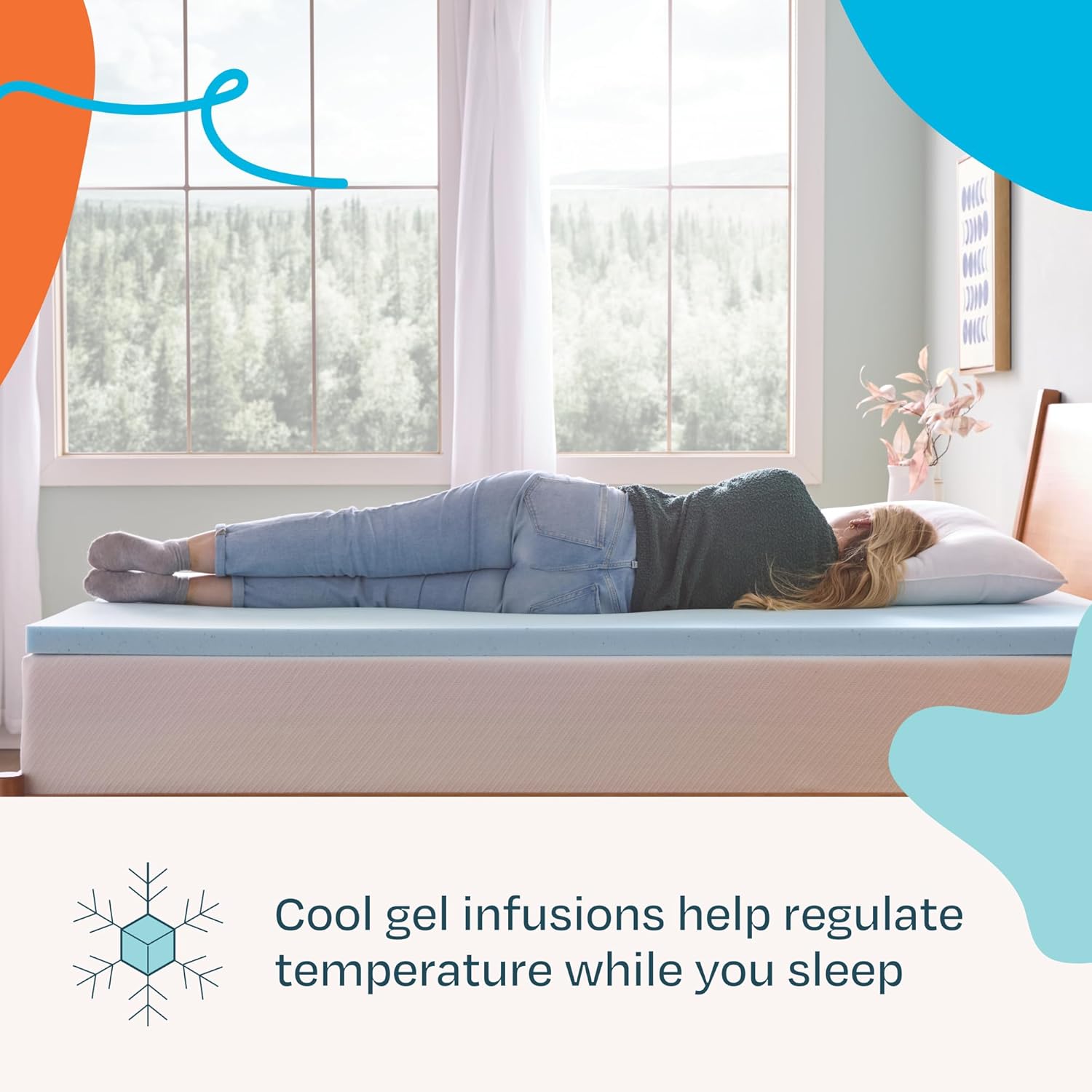 AUCT 18556 - Linenspa Memory Foam Mattress Topper, Twin Size - 2 Inch Gel Infused Memory Foam - Plush F - Image 2