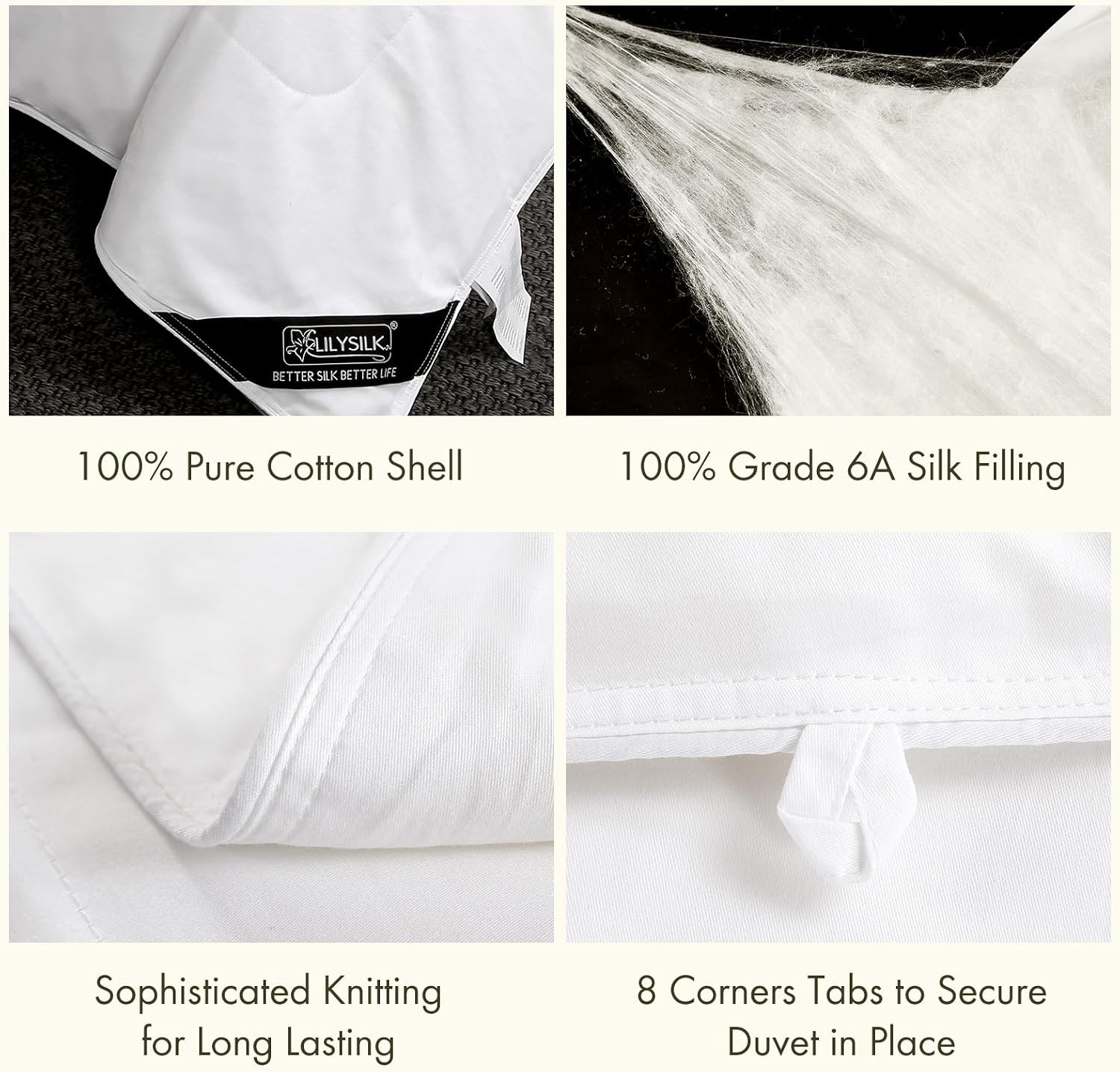 AUCT 20010 - $179 LilySilk 100% Silk Duvet/Comforter Queen, White, for Four Season, Machine Washable Lo - Image 3