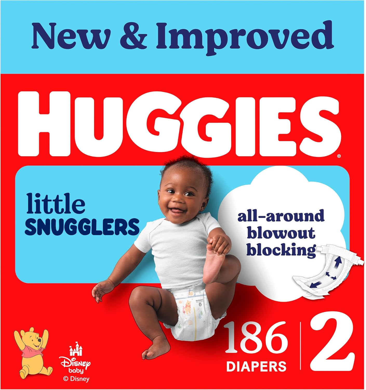 AUCT 18357 - $55 Huggies Little Snugglers Diapers Size 2, 186 Count (3 Packs of 62)