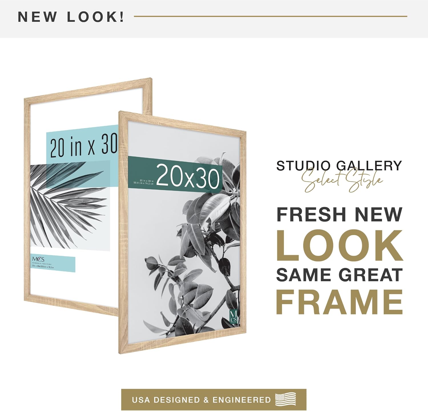 AUCT 18507mm - MCS Studio Gallery Poster Frame, 20x30, Natural Woodgrain, 1-Pack | Studio Gallery Poster - Image 2