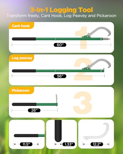 AUCT 18954 - $90 60 in Steel Cant Hook, 3-in-1 Logging Tool, Log Peavey & Pickaroon - Image 2