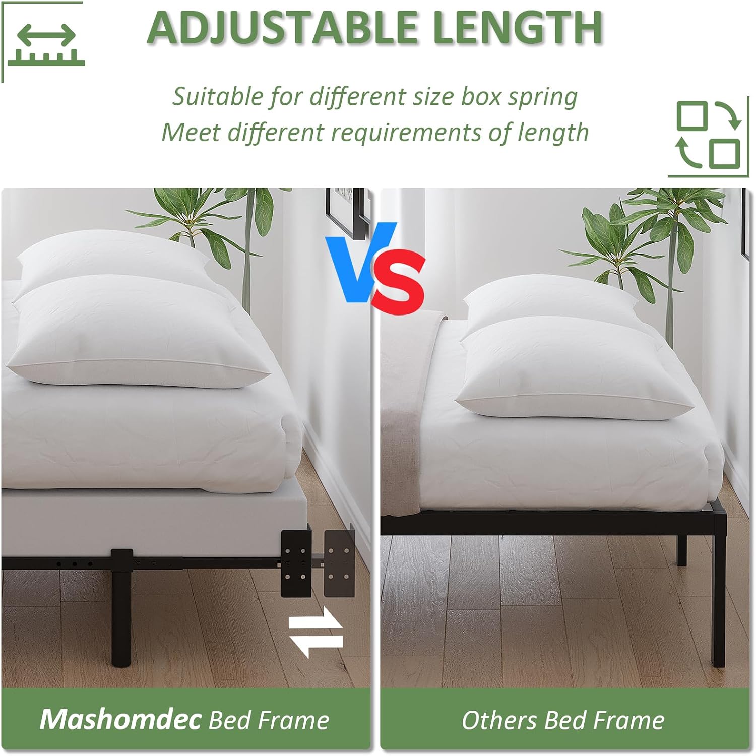 AUCT 19819 - $55 Queen Metal Bed Frame, 7 Inch Low Heavy Duty Platform Bed Frames Queen Size for Box Sp - Image 3