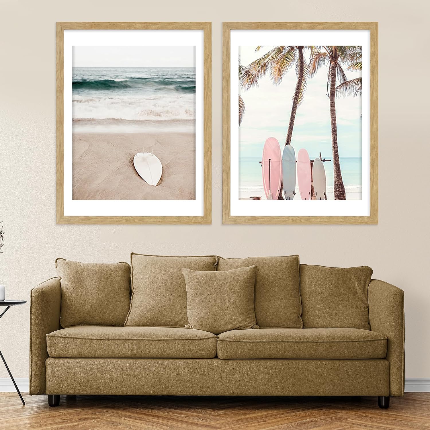 AUCT 18350 - $57 Hongkee 22x28 Frame Set of 2, Natural Oak Wood Style - Display 18x24 Picture Frame wit - Image 4