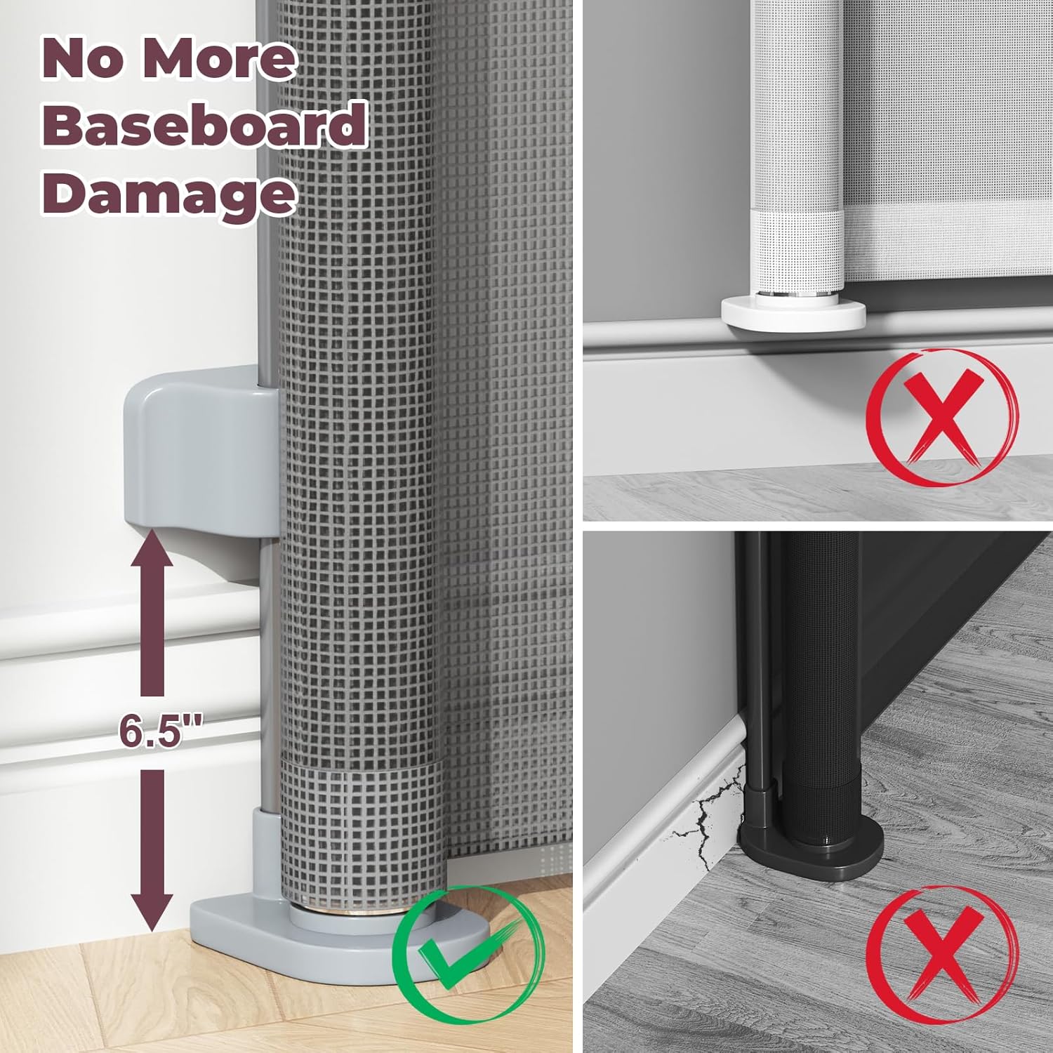 AUCT 18456 - Retractable Baby Gate for Stairs & Doorways, Dog Gate Indoor Outdoor | Extends to 55" Wide - Image 3