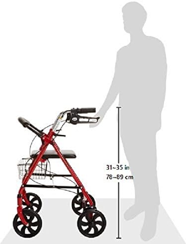 AUCT 17773 - $54 Drive Medical Rollator Walker with Seat, 7.5 Inch Wheels, Red | Rollator Walker Offers - Image 3