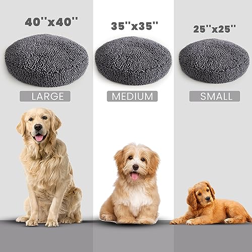 AUCT 18891 - $70 Muddy Mat Cloud K-9 Bed for Dogs & Cats, Soft & Relaxing Round Dog Bed, Chenille Mater - Image 3