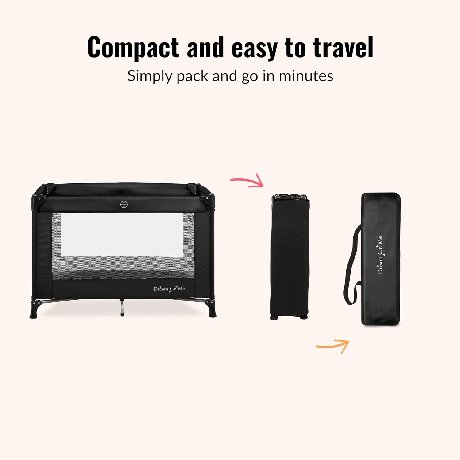 AUCT 18096 - Dream On Me Nest Portable Playard, Lightweight, Foldable, Carry Bag, Black | Breathable Me - Image 4