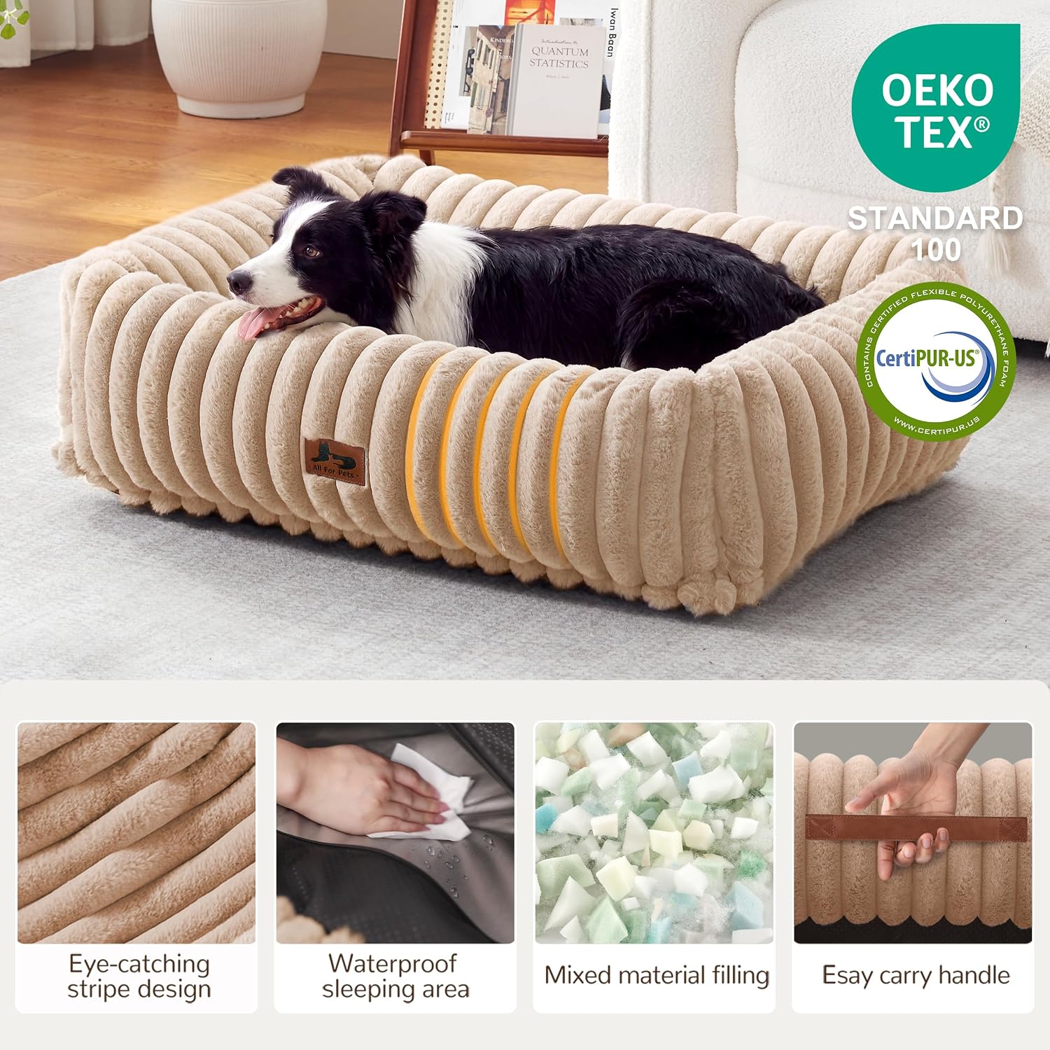 AUCT 18408 - $73 Dog Beds Large Sized Dog,Rectangle Orthopedic Pet Bed for Large Dog, Comfort Fluffy Me - Image 2