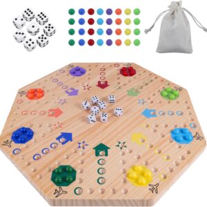 AUCT 18720 - $63 Original Marble Game Wahoo Board Game Double Sided Painted Wooden Fast Track Board Gam