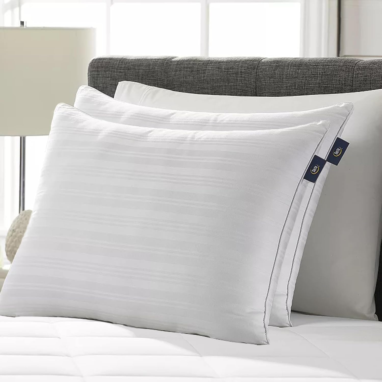 AUCT 19010 - Serta Down Illusion Balanced Support Cotton Pillows,Standard/Queen (2 Pack) - Image 2