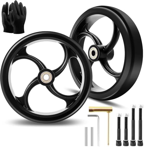AUCT 19118 - 2-Pack 7 Inch Walker Wheels Replacement for Wheelchair & Drive Rollator