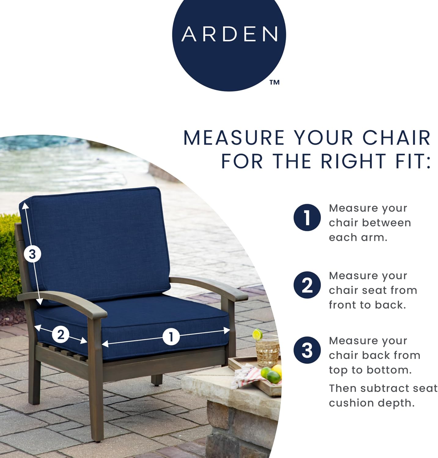 AUCT 18990 - Arden Outdoor Deep Seat Cushion Set, 24x24, Ruby Clarissa - Image 3