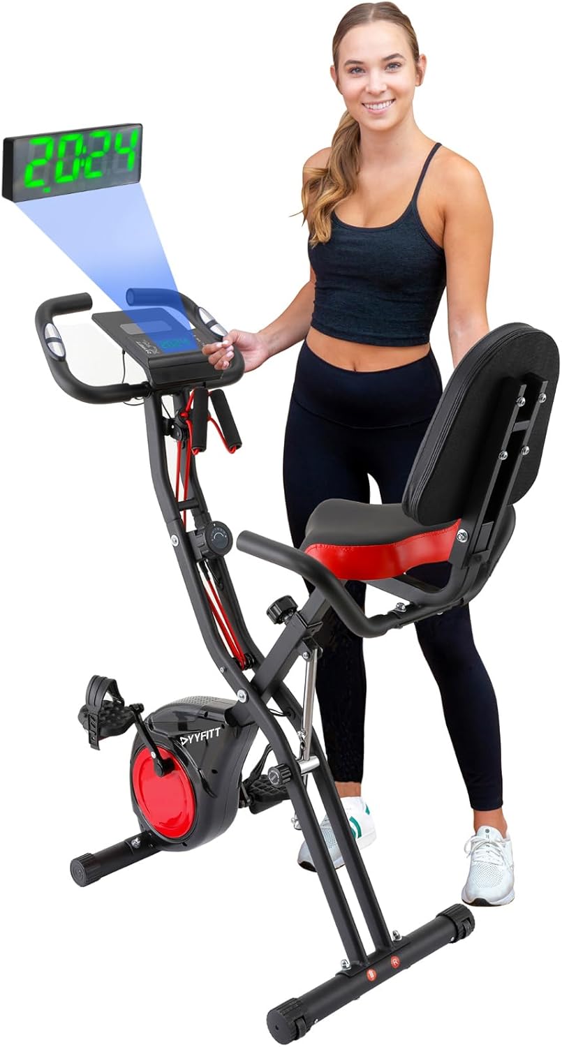 AUCT 19494 - $200 YYFITT 3-IN-1 Exercise Bike with Luminous Display | Foldable | XXL Backrest