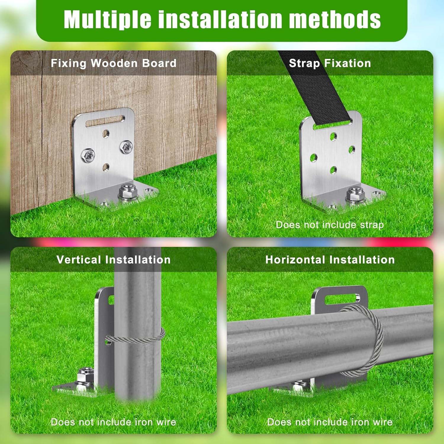 AUCT 18570 - $62 2/4/6 Pack 18" 24" Ground Anchors Screw in Shed Anchor with L Bracket Trampoline Ancho - Image 3