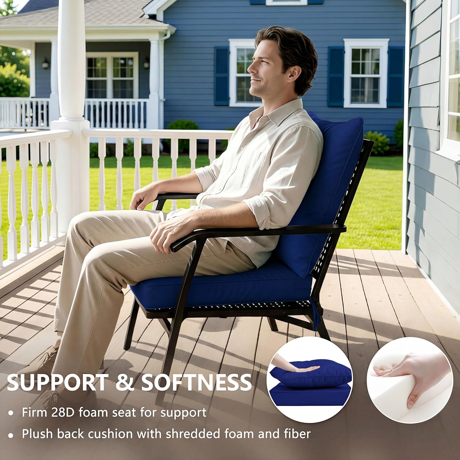 AUCT 18526 - $73 22x22 Inch Patio Chair Cushions Set of 2, Outdoor Furniture Cushions - Removable Cover - Image 4