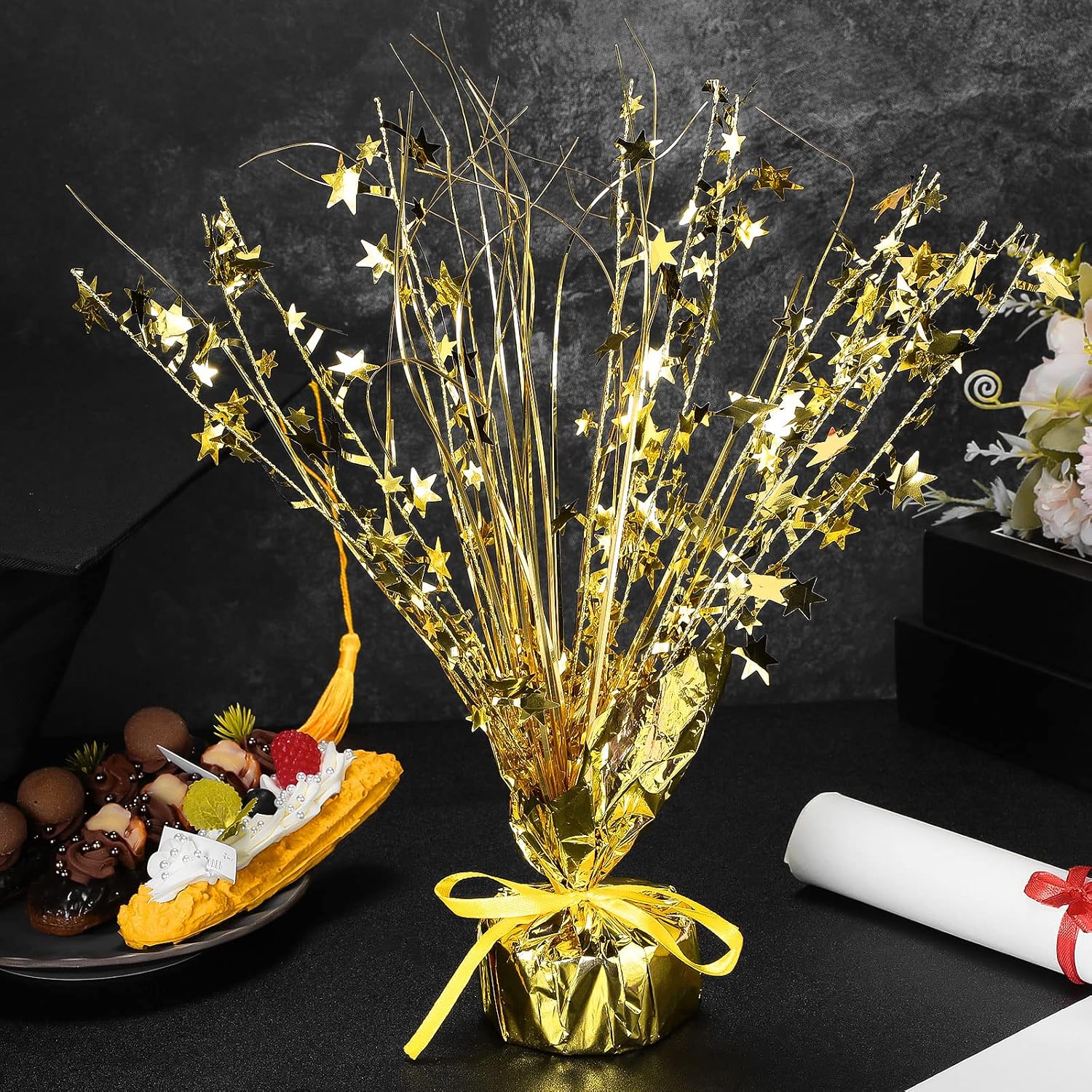 AUCT 17868 - $55 Crowye 26 Pcs Metallic Foil Spray Centerpiece Party Star Decoration Table Decor for Bi - Image 2