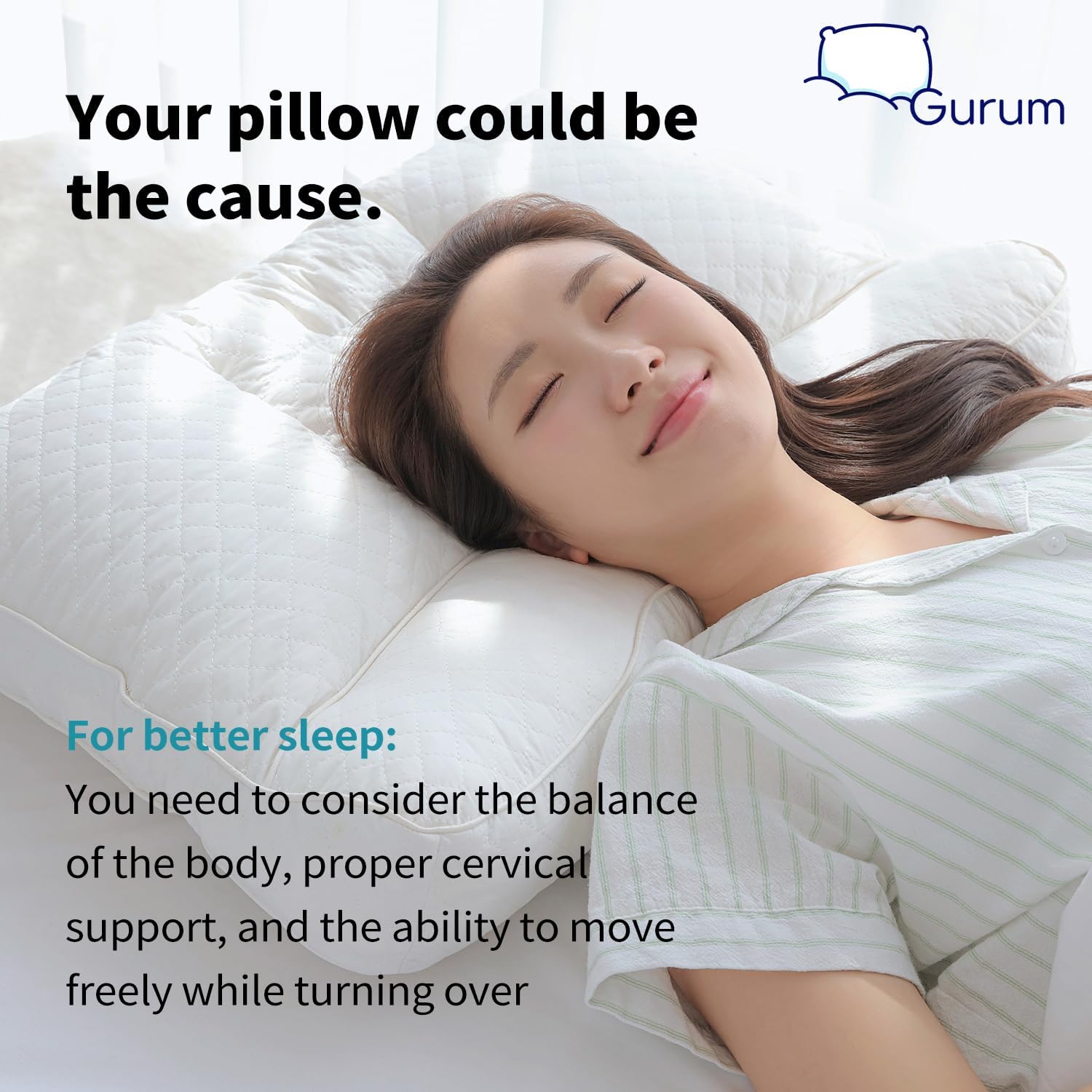 AUCT 20144 - $99 Gurum Premium Latex Pillow, 100% Latex, Organic Cotton, Ergonomic Design, Bed Pillows, - Image 4