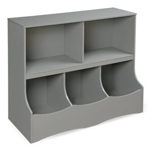 AUCT 19108 - $68 Badger Basket Multi-Bin Storage Cubby for Kids - Toy Organizer with 3 Cubbies, 2 Open