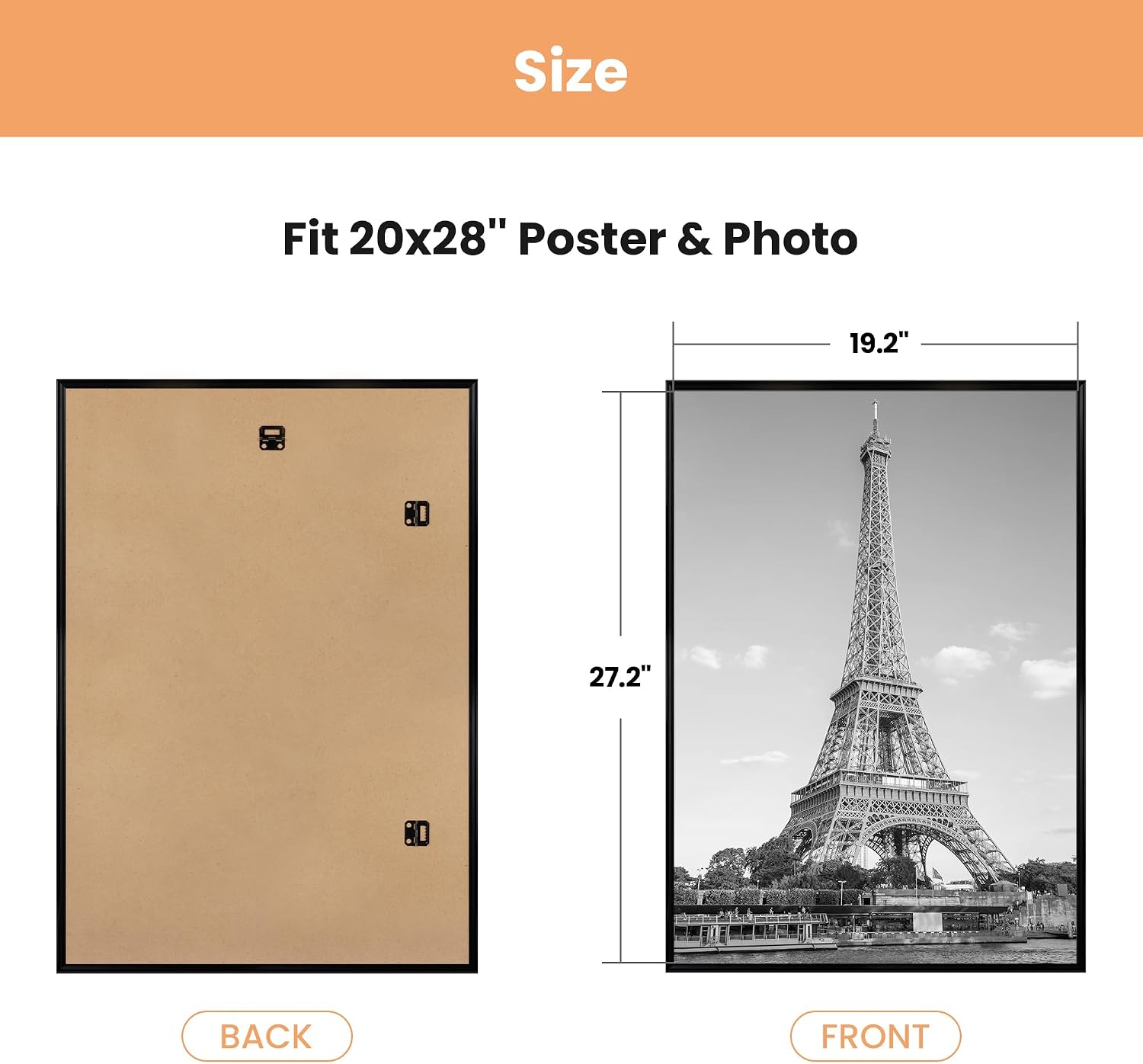 AUCT 19440m - upsimples 20x28 Poster Frame, Easy Slide-In Assembly, Black, 3 Pack - Image 3