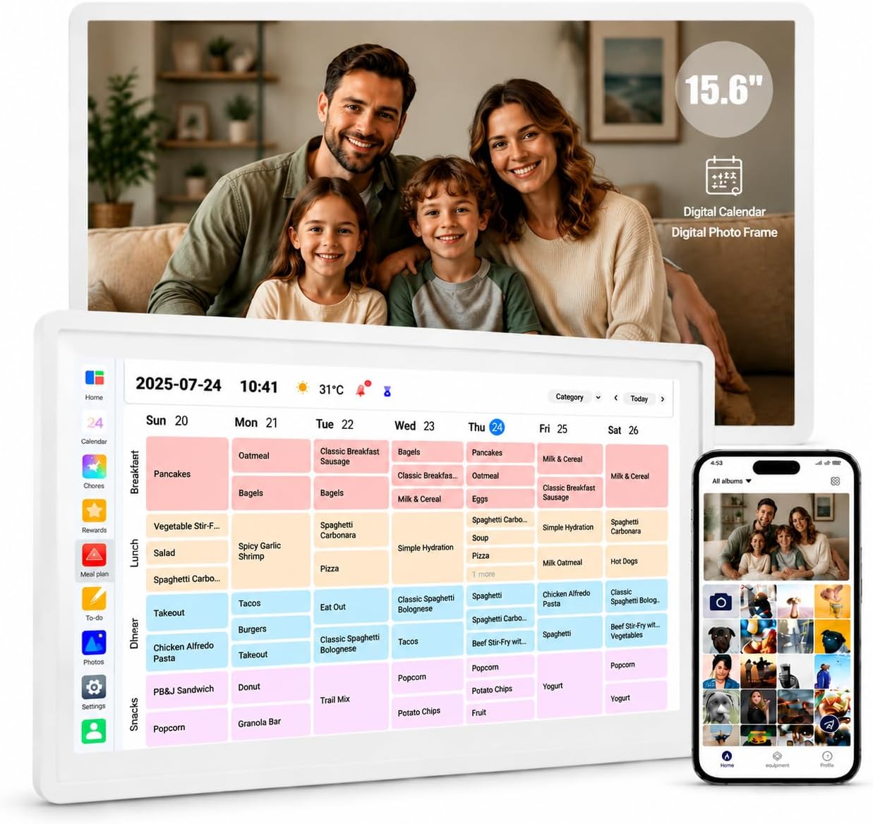 AUCT 18562 - $200 15.6" Digital Wall Calendar, No Subscription Smart Family Planner | 1920 x 1080 IPS T