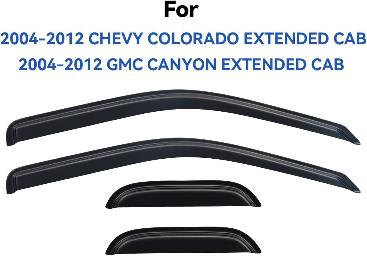 AUCT 20035 - Window Visors Rain Guards for 2004-2012 Chevy Colorado/GMC Canyon Extended - Image 3
