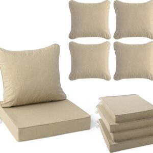 AUCT 20157 - $112 Summsun Outdoor Chair Cushions Set of 4, Faux Linen Patio Furniture Cushions, Water R