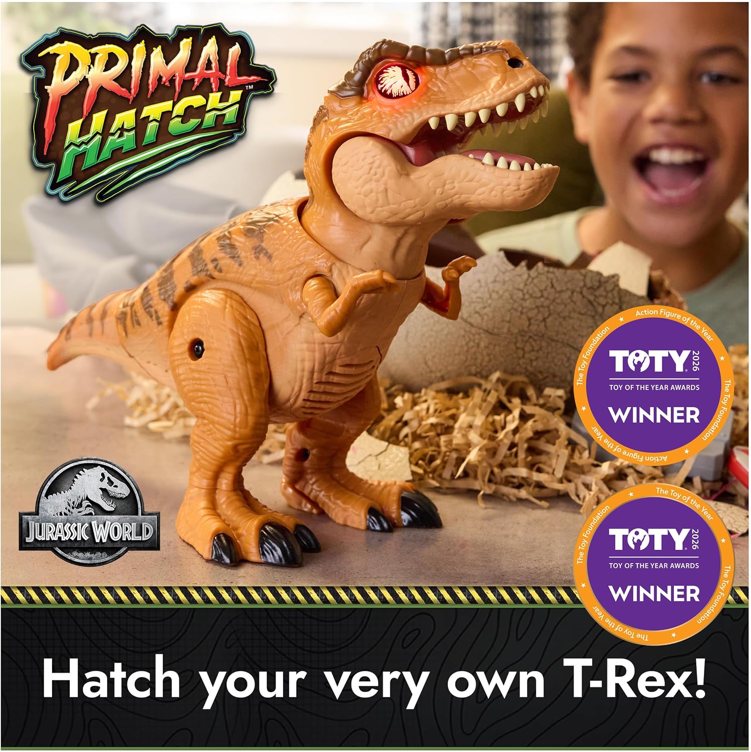 AUCT 18515 - $62 Primal Hatch Jurassic World Interactive T-Rex Toy Dinosaur Egg | Interactive Dino Figu - Image 2