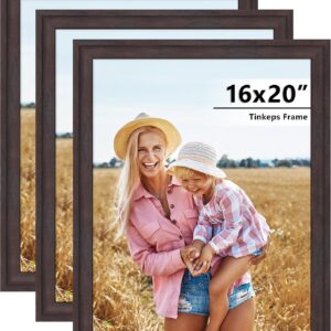 AUCT 20186 - 3-Pack 16x20 Walnut Brown Picture Frame, Wide Border