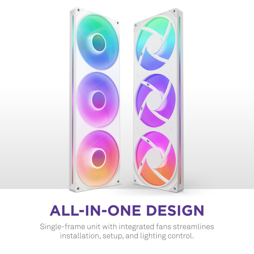 AUCT 19920 - $65 NZXT F420 RGB Core - 420mm Single-Frame RGB Fan Unit - White - Image 2