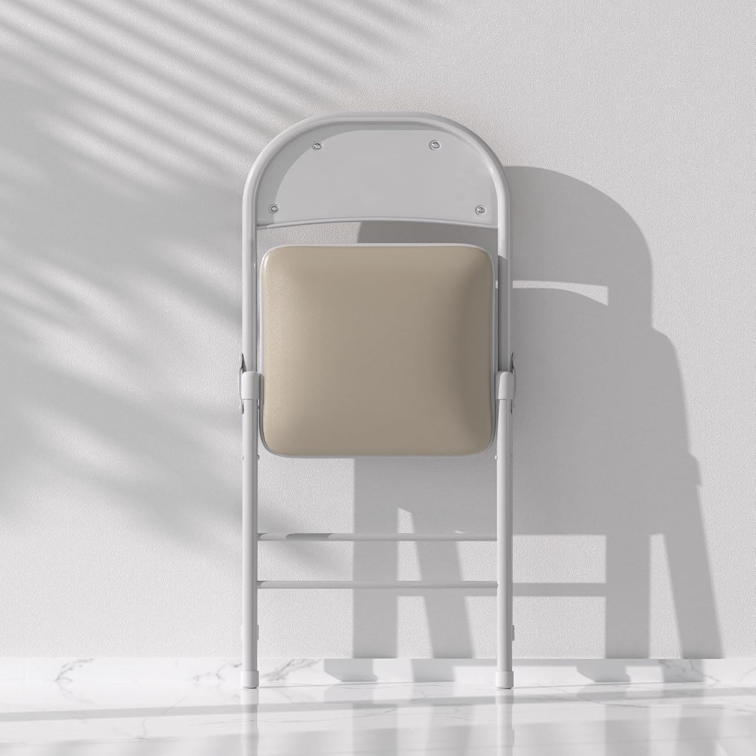 AUCT 18460 - $62 VECELO 4-Pack Folding Chairs Portable Metal with Ultra Soft PU Padded Cushion Seats fo - Image 4