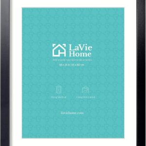 AUCT 19485 - LaVie Home 18x24 Picture Frame Black Poster Frame, Display Pictures 16x20 with Mat or 18x2